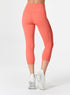 MESH UP CROP LEGGING - CORAL